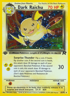 Dark Raichu 83/82 — Team Rocket