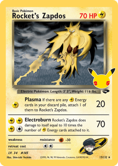 Rocket's Zapdos 15/25 — Celebrations: Classic Collection