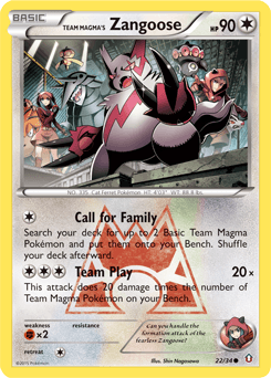 Team Magma's Zangoose 22/34 — Double Crisis