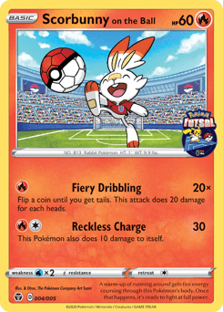 Scorbunny on the Ball 4/5 — Pokémon Futsal Collection