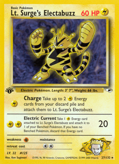 Lt. Surge's Electabuzz 27/132 — Gym Heroes