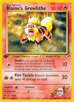 Blaine's Growlithe 35/132 — Gym Heroes