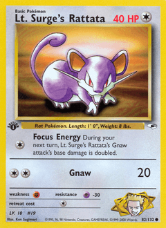 Lt. Surge's Rattata 82/132 — Gym Heroes