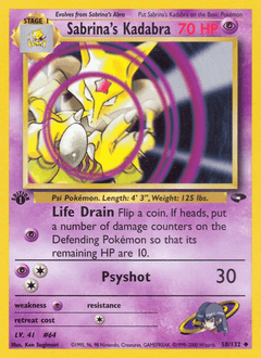 Sabrina's Kadabra 58/132 — Gym Challenge