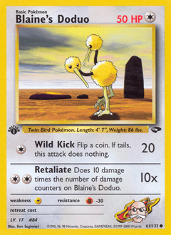 Blaine's Doduo 61/132 — Gym Challenge