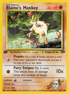 Blaine's Mankey 63/132 — Gym Challenge