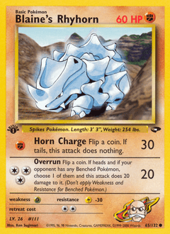 Blaine's Rhyhorn 65/132 — Gym Challenge