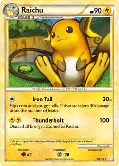 Raichu 10/123 — HeartGold & SoulSilver