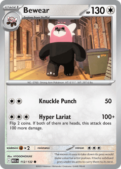 Bewear Pokémon card