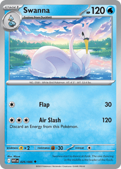 Swanna Pokémon card