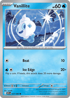 Vanillite Pokémon card