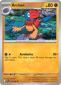 Archen Pokémon card