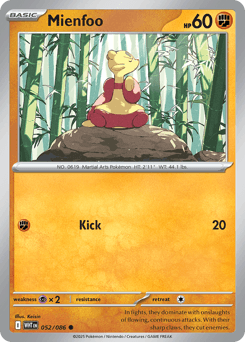 Mienfoo Pokémon card