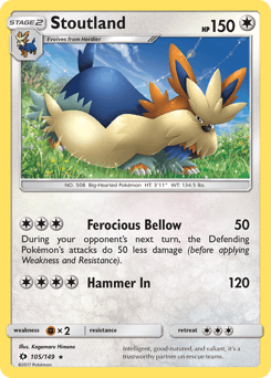 Stoutland 105/149 — Sun & Moon