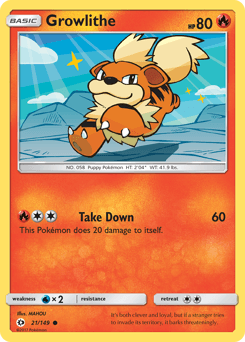 Growlithe 21/149 — Sun & Moon