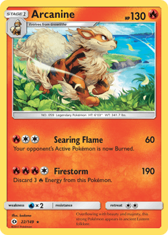 Arcanine 22/149 — Sun & Moon