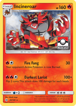 Incineroar 26/149 — Sun & Moon