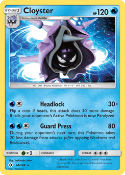 Cloyster 34/149 — Sun & Moon