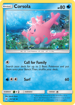 Corsola 36/149 — Sun & Moon