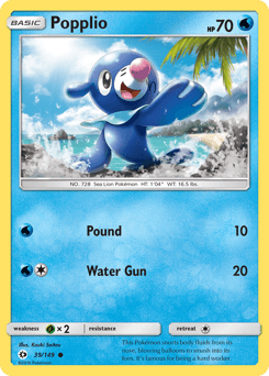 Popplio 39/149 — Sun & Moon