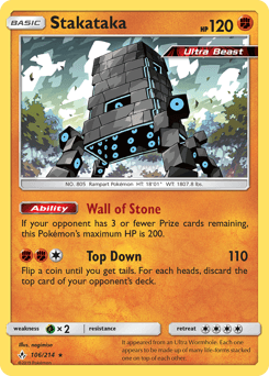 Stakataka Pokémon card