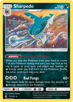 Sharpedo 111/214 — Unbroken Bonds