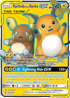Raichu & Alolan Raichu-GX 220/236 — Unified Minds