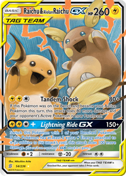 Raichu & Alolan Raichu-GX 54/236 — Unified Minds