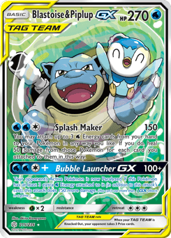 Blastoise & Piplup-GX 215/236 — Cosmic Eclipse