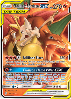 Charizard & Braixen-GX 22/236 — Cosmic Eclipse