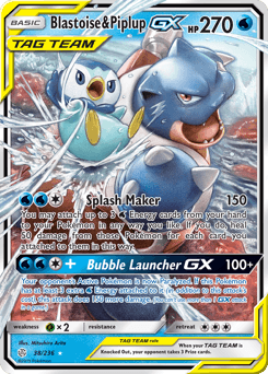 Blastoise & Piplup-GX 38/236 — Cosmic Eclipse