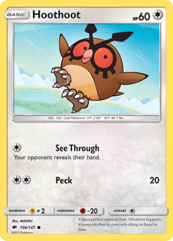 Hoothoot 106/147 — Burning Shadows