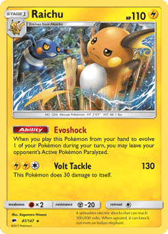 Raichu 41/147 — Burning Shadows