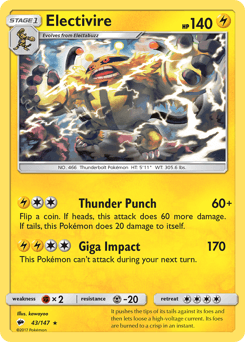Electivire 43/147 — Burning Shadows