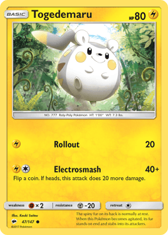 Togedemaru 47/147 — Burning Shadows