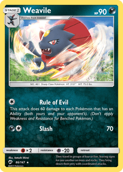 Weavile 86/147 — Burning Shadows