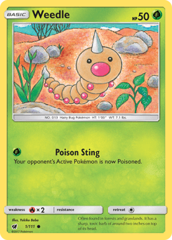 Weedle 1/111 — Crimson Invasion