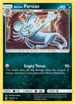 Alolan Persian 119/214 — Lost Thunder