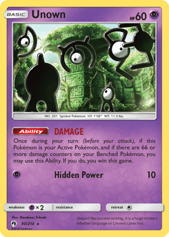 Unown 90/214 — Lost Thunder