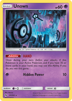 Unown 91/214 — Lost Thunder