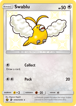 Swablu SV42/94 — Hidden Fates Shiny Vault