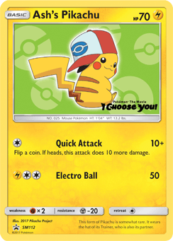 Ash's Pikachu SM112/248 — SM Black Star Promos