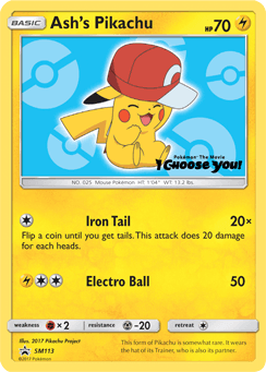 Ash's Pikachu SM113/248 — SM Black Star Promos