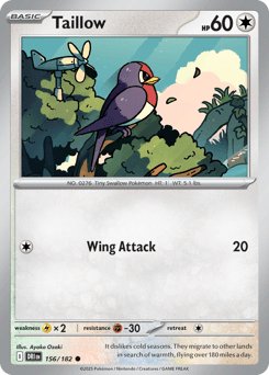 Taillow Pokémon card