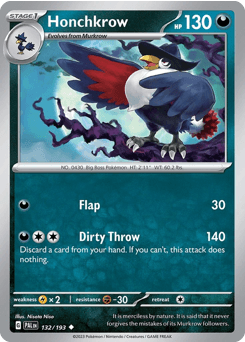Honchkrow 132/193 — Paldea Evolved