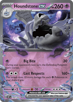 Houndstone ex 102/197 — Obsidian Flames