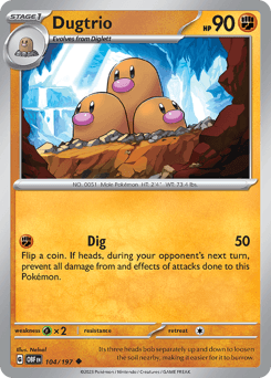 Dugtrio 104/197 — Obsidian Flames