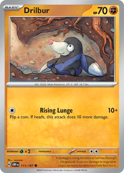 Drilbur 111/197 — Obsidian Flames