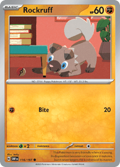 Rockruff 116/197 — Obsidian Flames