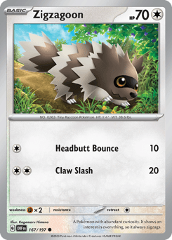 Zigzagoon 167/197 — Obsidian Flames